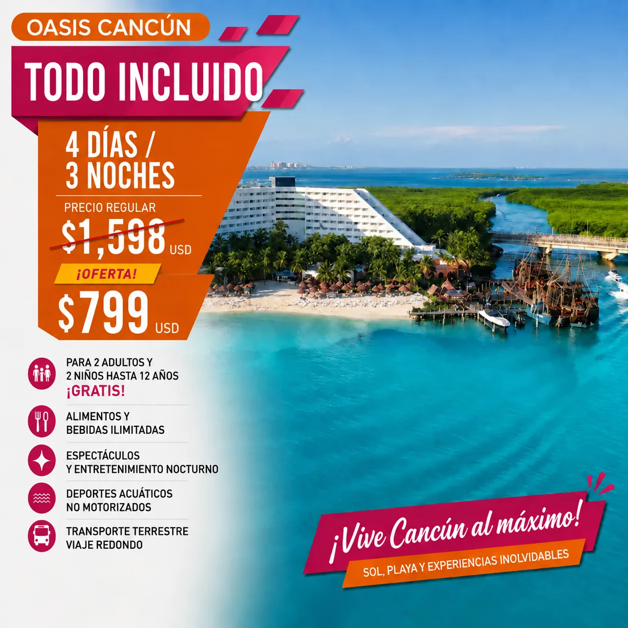 Promoción Oasis Tlc 0 noches